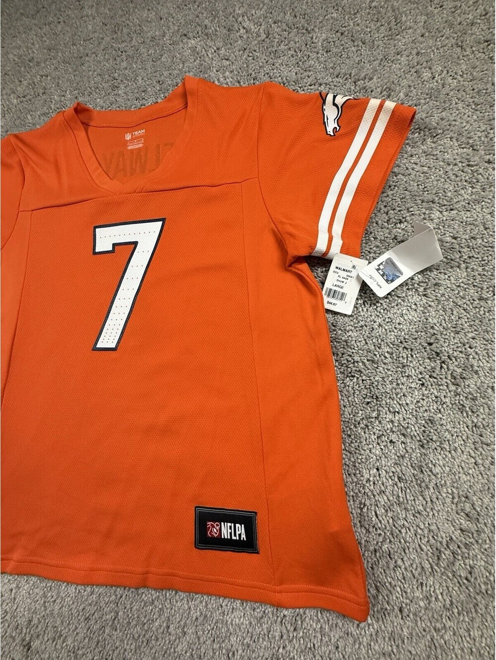 NWT John Elway Jersey Women’s Large Orange & White NFL Team NFLPA - Picture 4 of 6